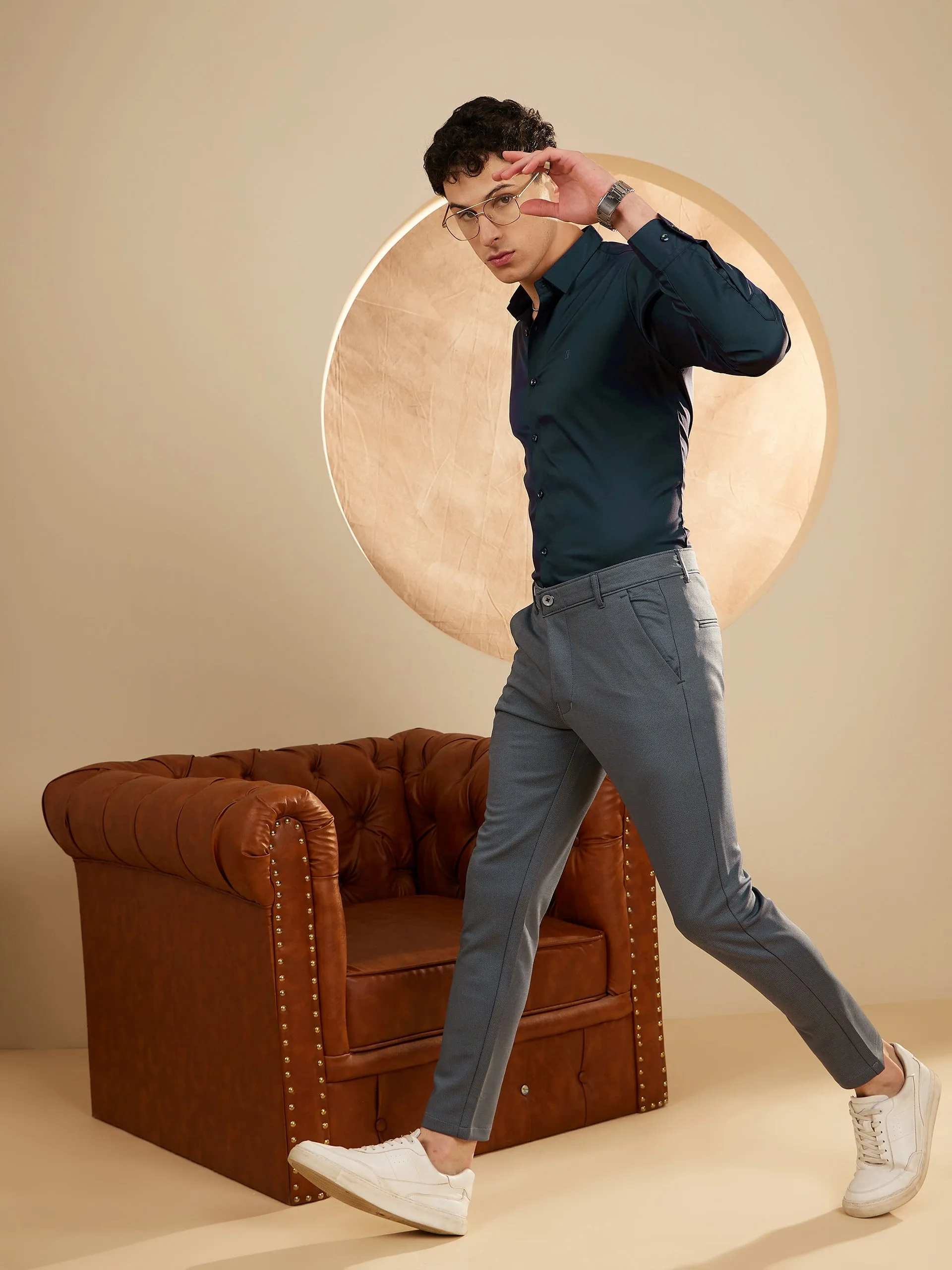 Steel Blue: Stretchable Chinos