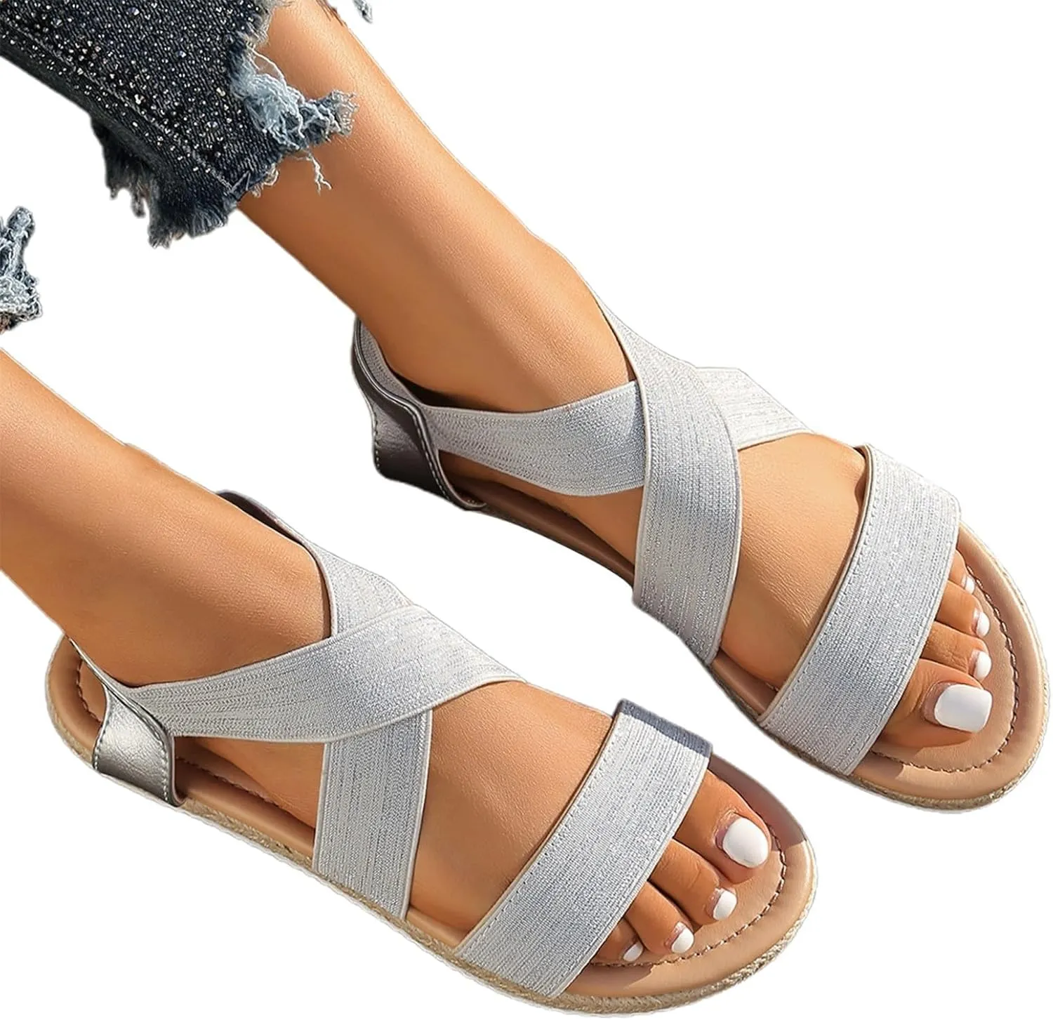 Stylish Women's Sandals - Casual Open Toe Footwear Perfect for Everyday Use Vacation Beach and Date Outfits Summer Flat Design