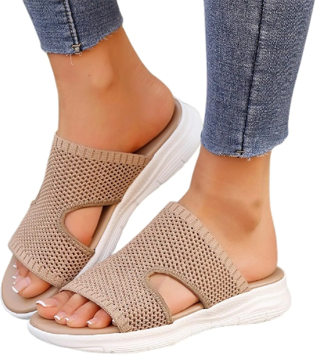 Stylish Women's Slippers with Open Toe Design, Breathable Mesh Casual Footwear for Everyday Use, Perfect for Spring and Summer