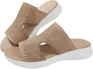 Stylish Women's Slippers with Open Toe Design, Breathable Mesh Casual Footwear for Everyday Use, Perfect for Spring and Summer