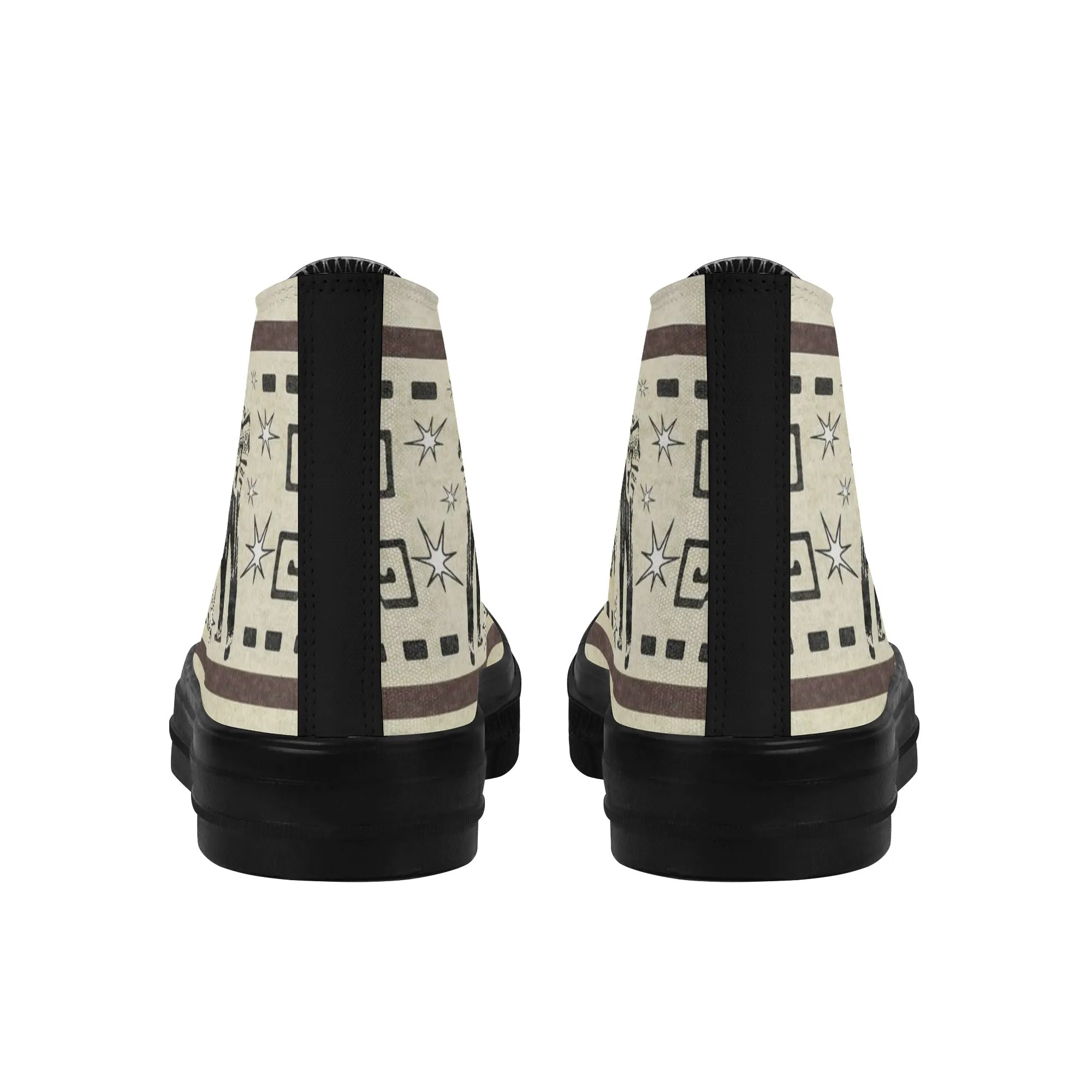 The Dude's High Top Canvas Sneakers w/ Iconic Lebowski Silhouette