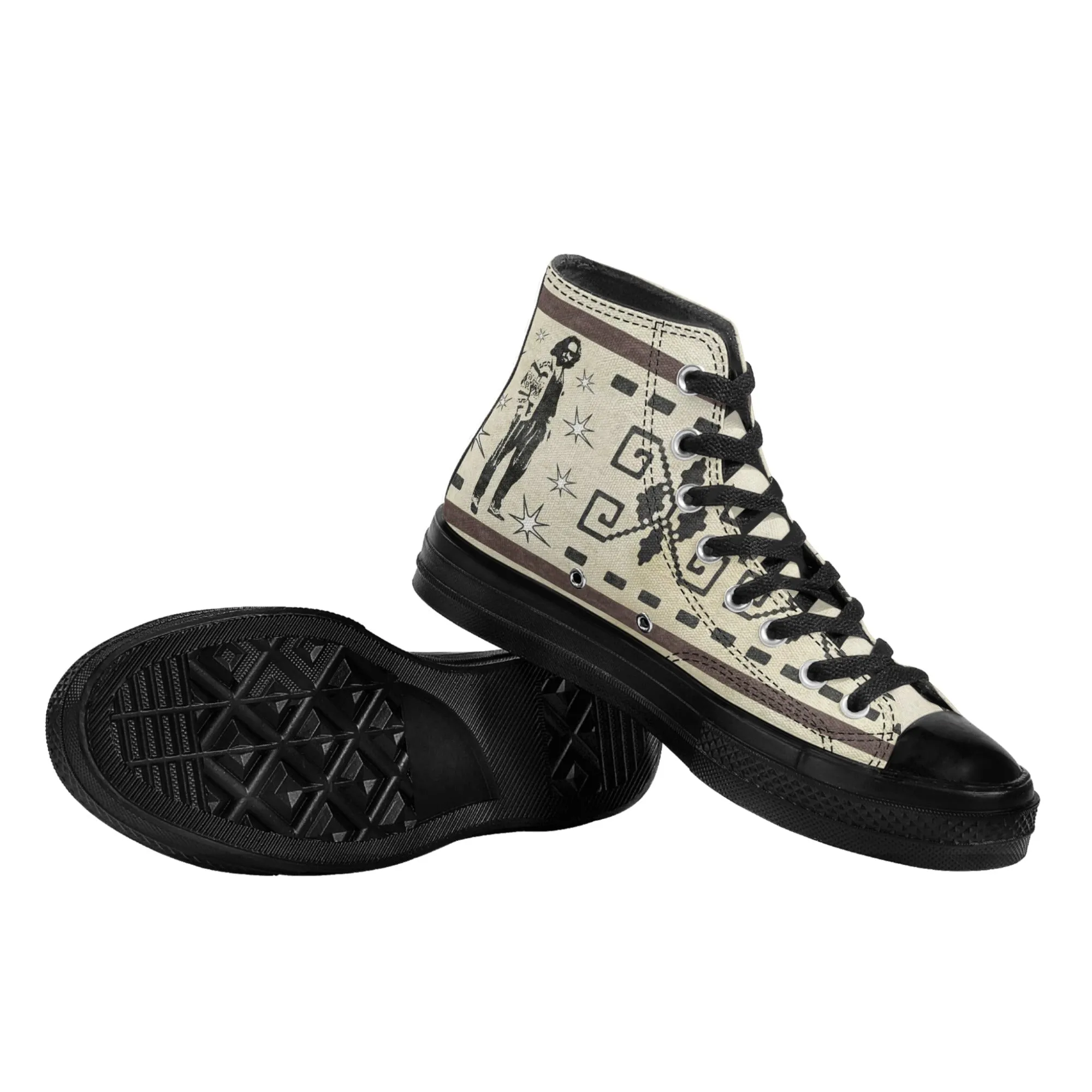 The Dude's High Top Canvas Sneakers w/ Iconic Lebowski Silhouette
