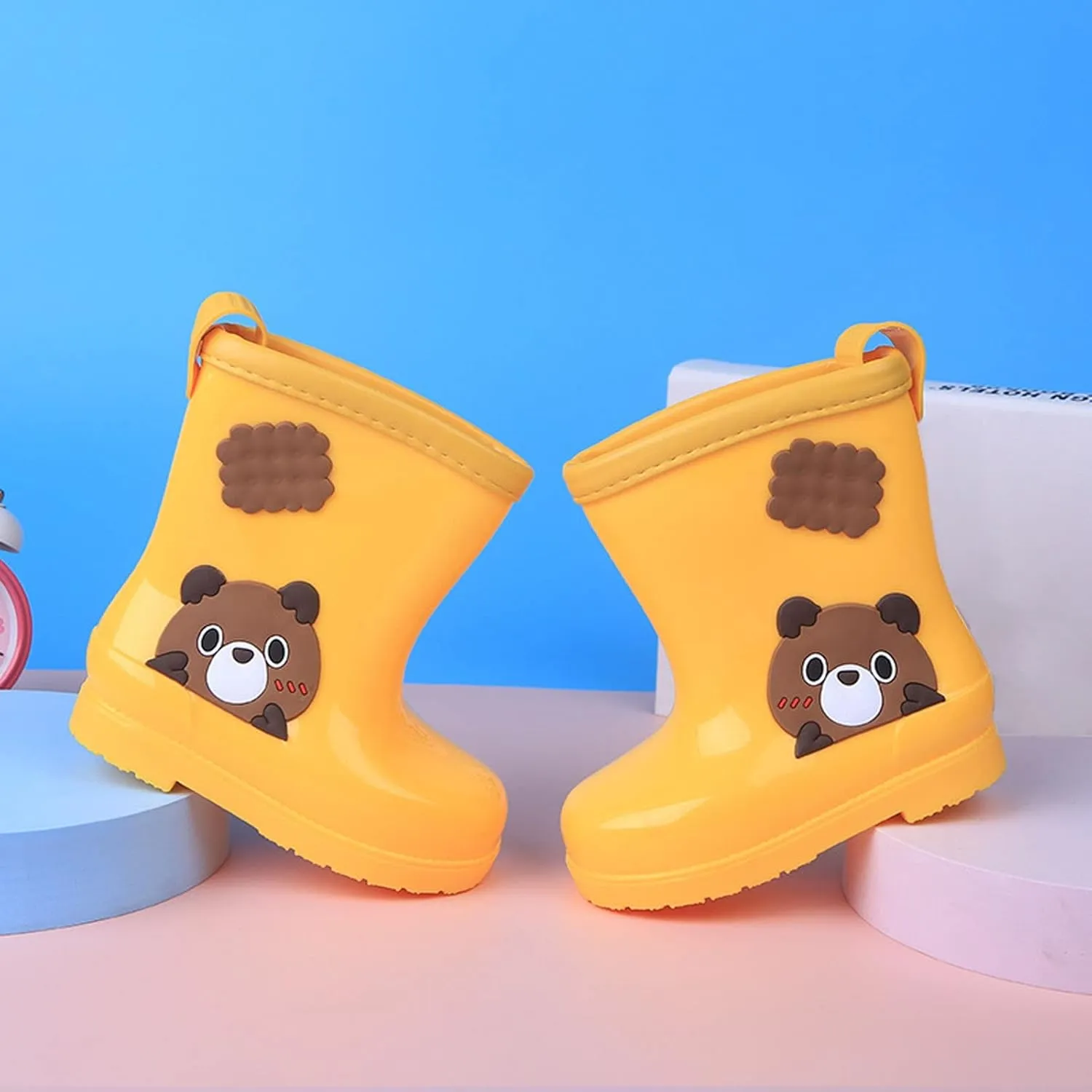 Toddler Rain Boots Baby Short Rain boots for Kids Boys & Girls, Non-Slip Rubber Sole Lightweight Preschool Boots