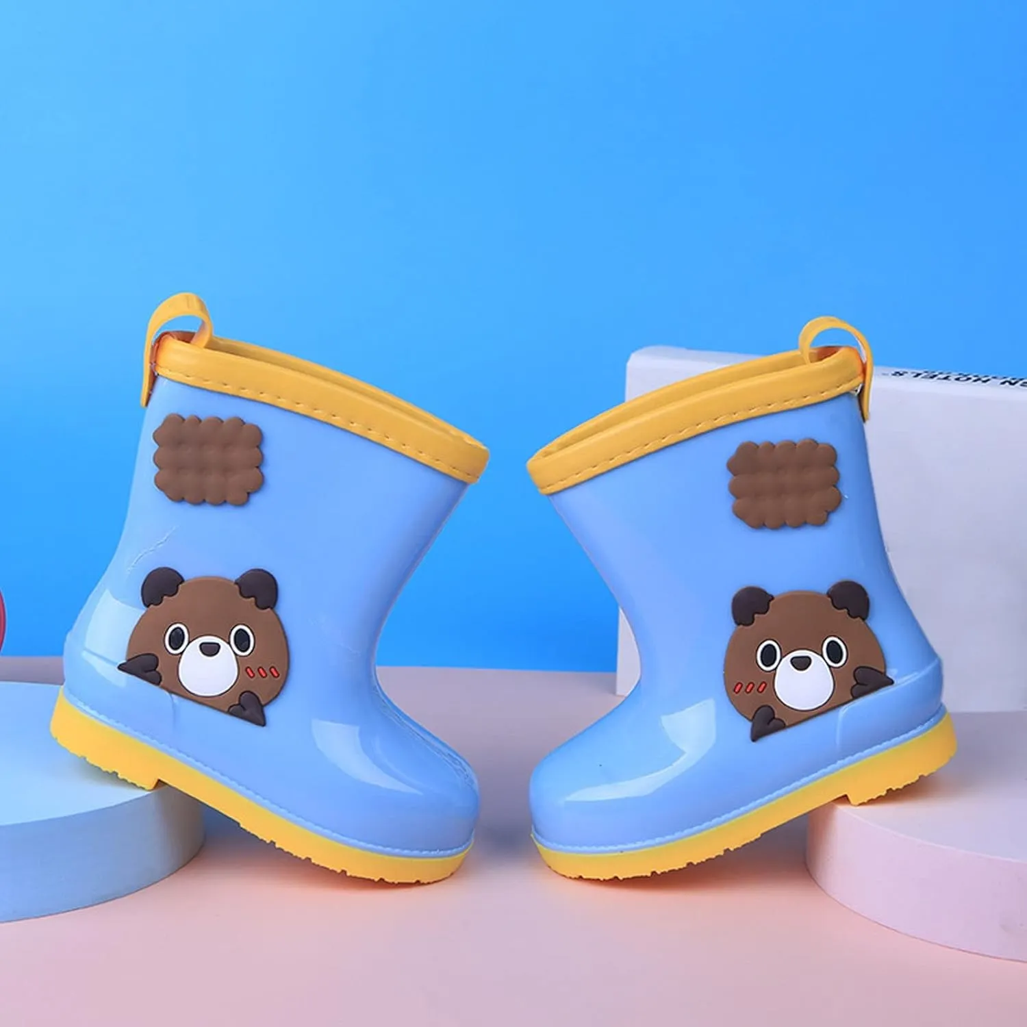 Toddler Rain Boots Baby Short Rain boots for Kids Boys & Girls, Non-Slip Rubber Sole Lightweight Preschool Boots