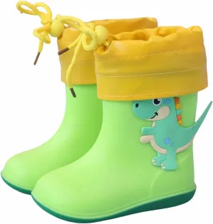 Toddler Rain Boots Waterproof Rubber Boots Kids Dinosaur Rain Boots for Girls Boys,Unisex-Child Outdoor Rain Boots