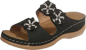 Trendy Women's Slippers - Stylish Open Toe Wedge Heel Footwear for Casual Summer Activities, Ideal for Everyday Leisure, Perfect with Jeans