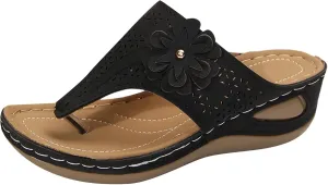 Wedge Sandals for Women Wide Width Casual Comfortable Flip Flops Arch Support Wedge Sandals Slip On Platform Slippers Beach Shoes