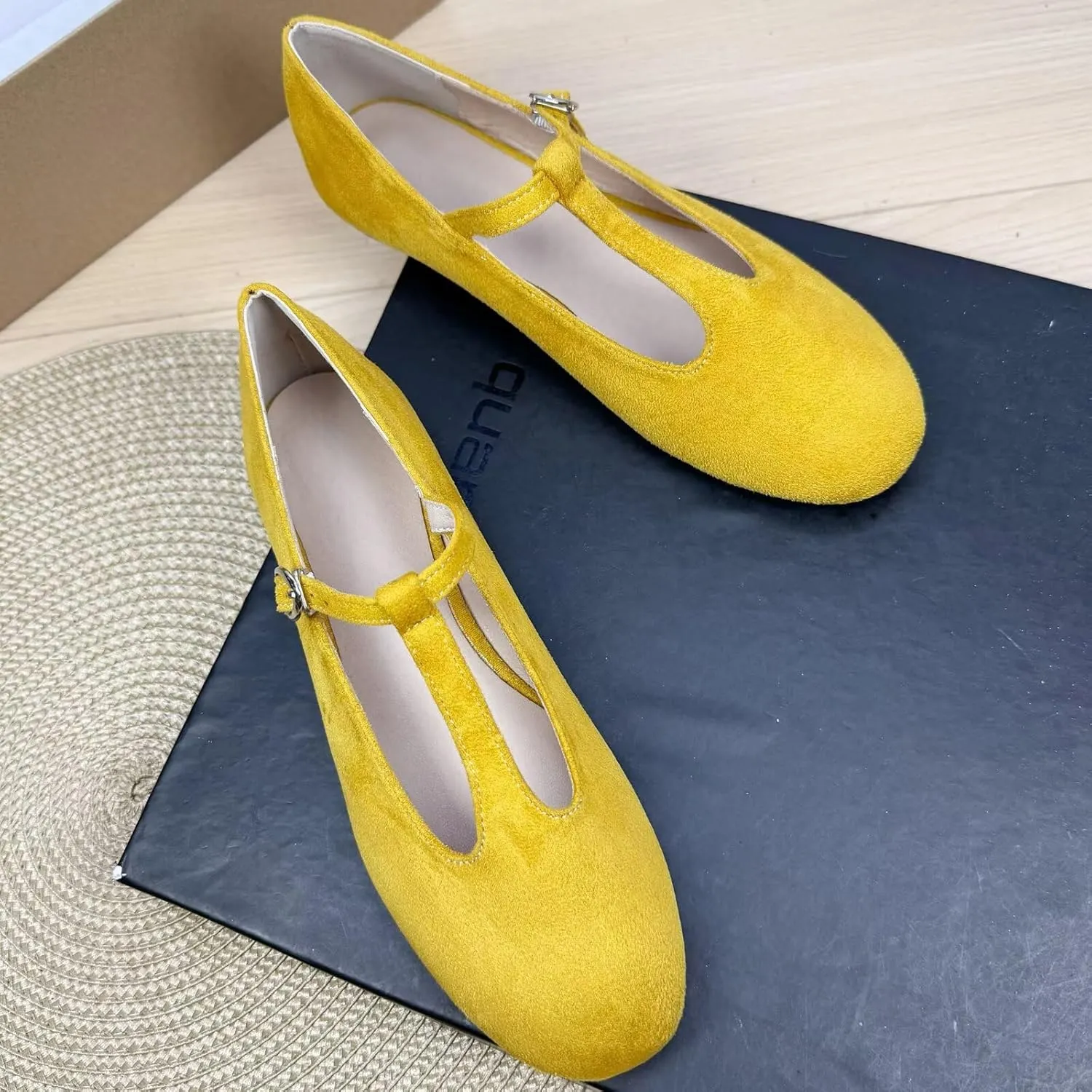 WENJIAZHIZHI Women's Round Toe Ballet Flats Dress Shoes Lightweight Flat Shoes Comfortable Female Loafers