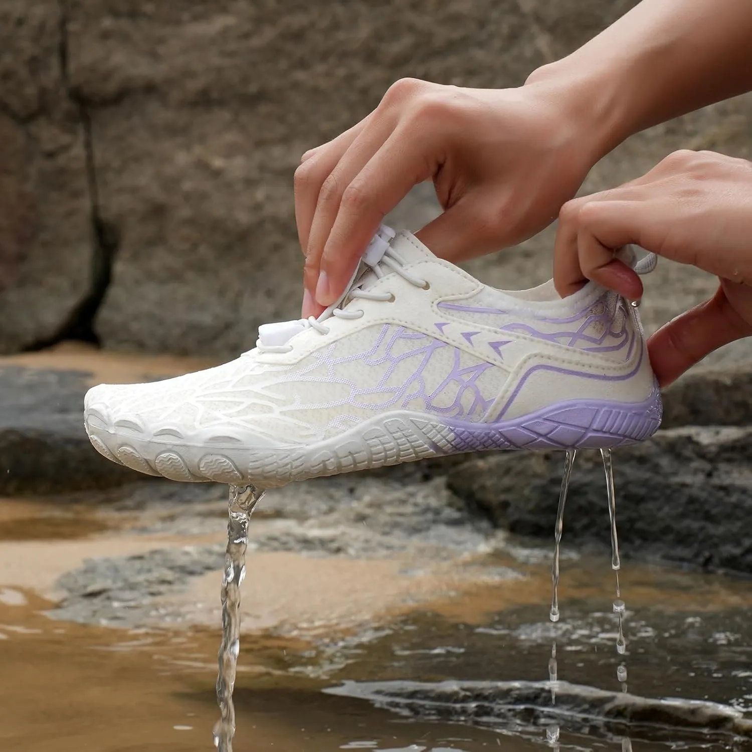 Wide Toe Box Shoes Women Beach Swim Shoes Waterproof Sport Shoe Breathable Slip-on Sneakers Barefoot Minimalist Shoe