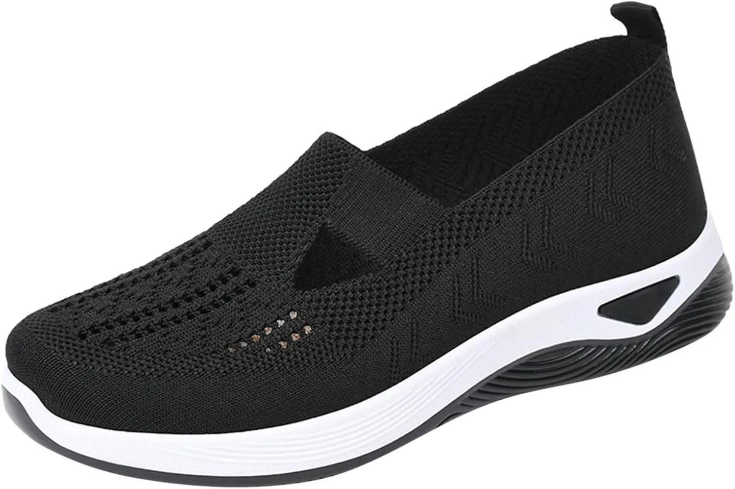 Women Comfortable Slip On Shoes Lightweight Walking Sneakers Canvas Casual Flats Non Slip Elastic Loafers