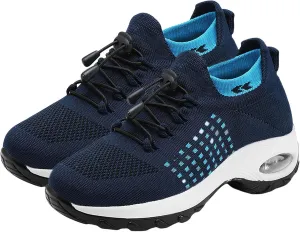 Women Dressy Comfortable Comfort Wear Shoes Orthopedic Sneakers Breathable Comfy Cloud Breathe Mesh Sock Fashion Sneakers Slip on Sneaker Ladies Athletic Shoe Orthowear Shoes Thick Bottom