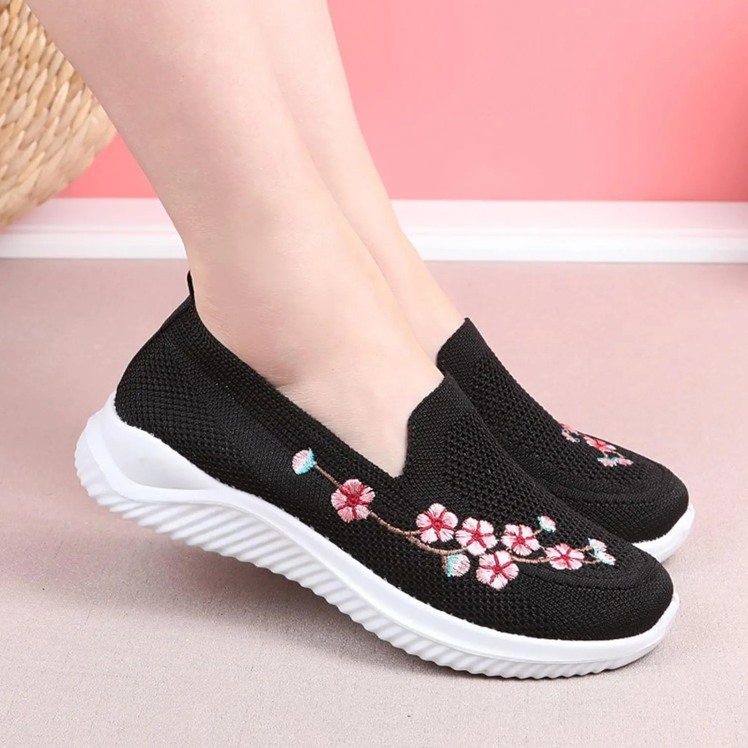 Women Walking Sneakers Lightweight Breathable Running Shoes Non Slip Athletic Sneakers Workout Casual Sports Shoes