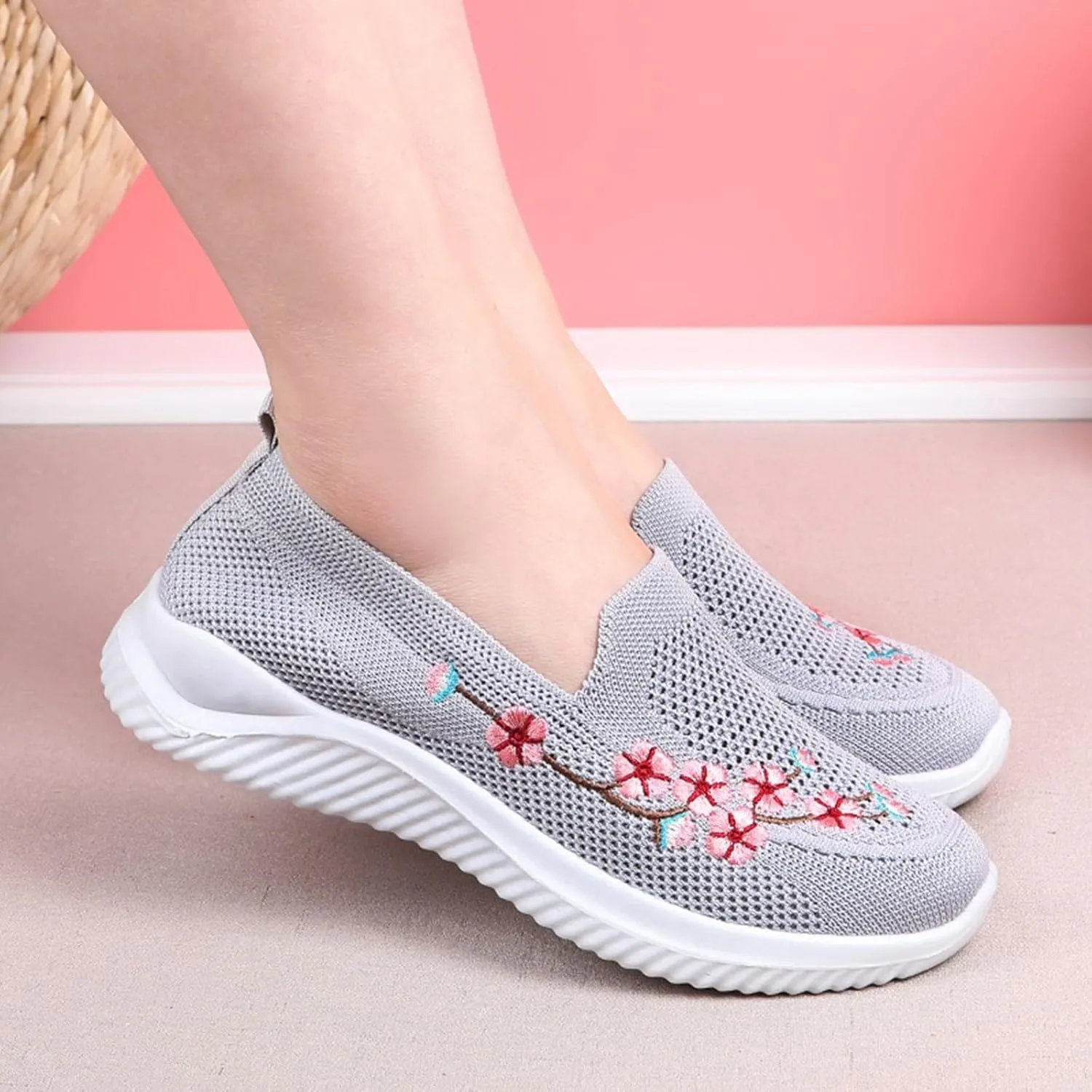 Women Walking Sneakers Lightweight Breathable Running Shoes Non Slip Athletic Sneakers Workout Casual Sports Shoes