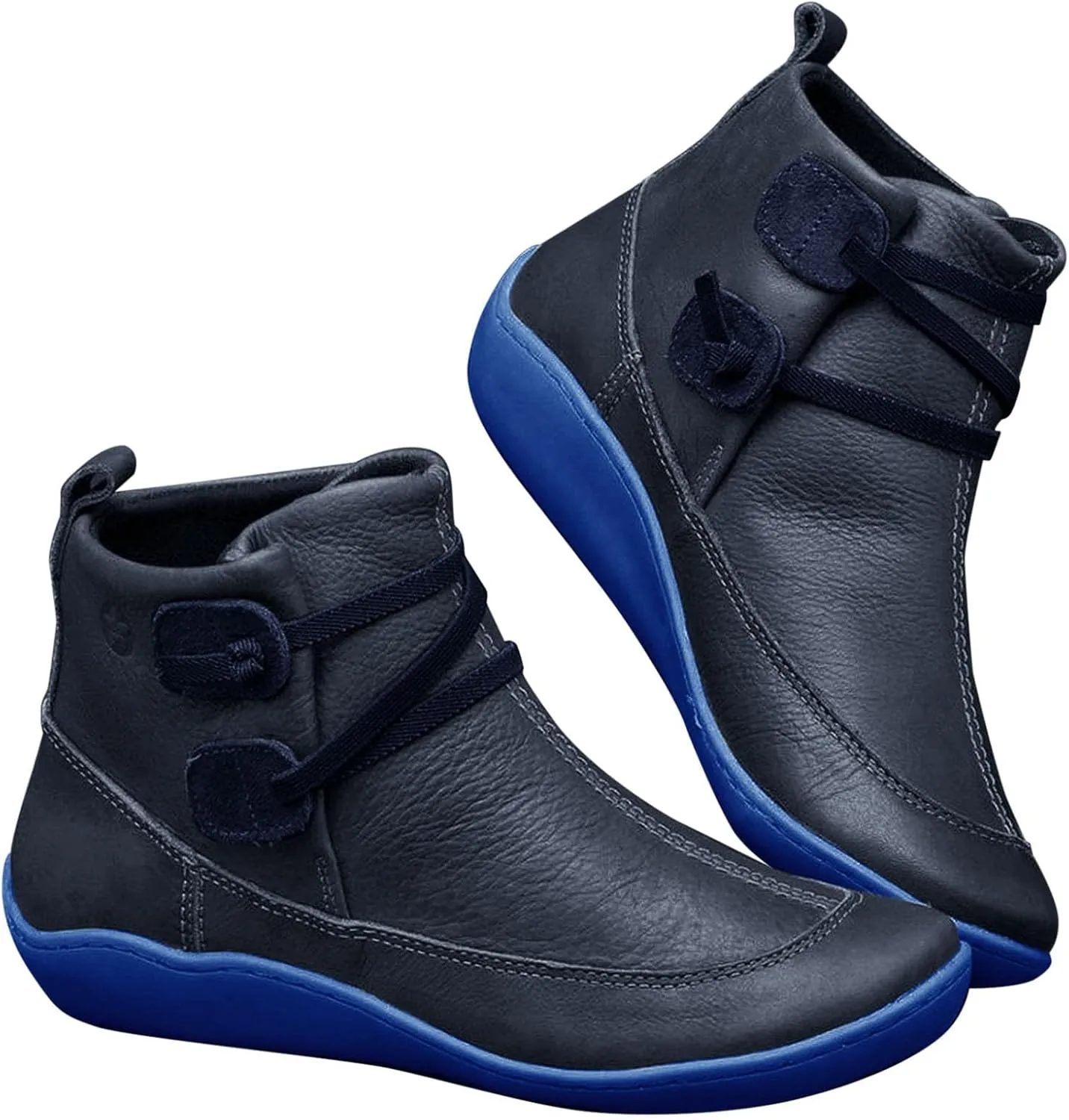 Women's Boots Ankle Womens Black Booties Low Heel Women's Casual Boots Hiking Boot Laces Men Closed Toe Indoor and Outdoor Lace-up Round Toe Comfortable Low Heel