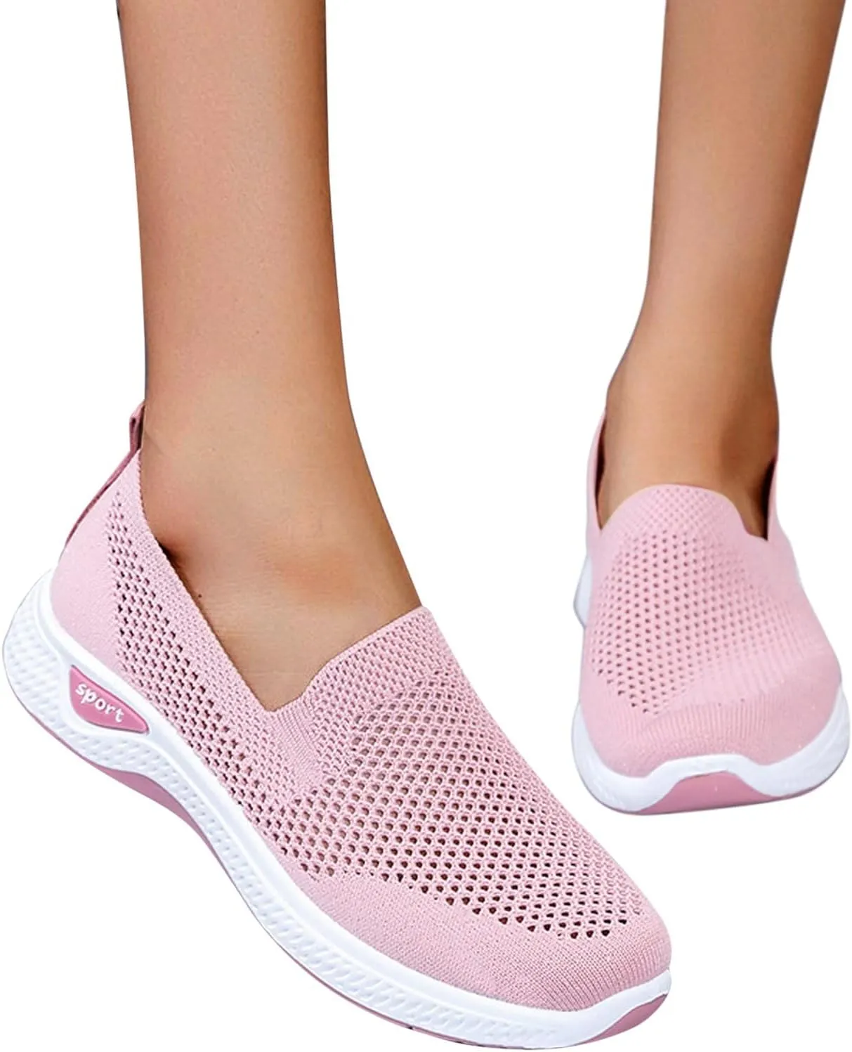 Women's Breathable Mesh Orthopedic Sneakers Comfortable Soft Sole Slip-on Loafers Tennis Shoes Casual Fashion Non-Slip Walking Shoes