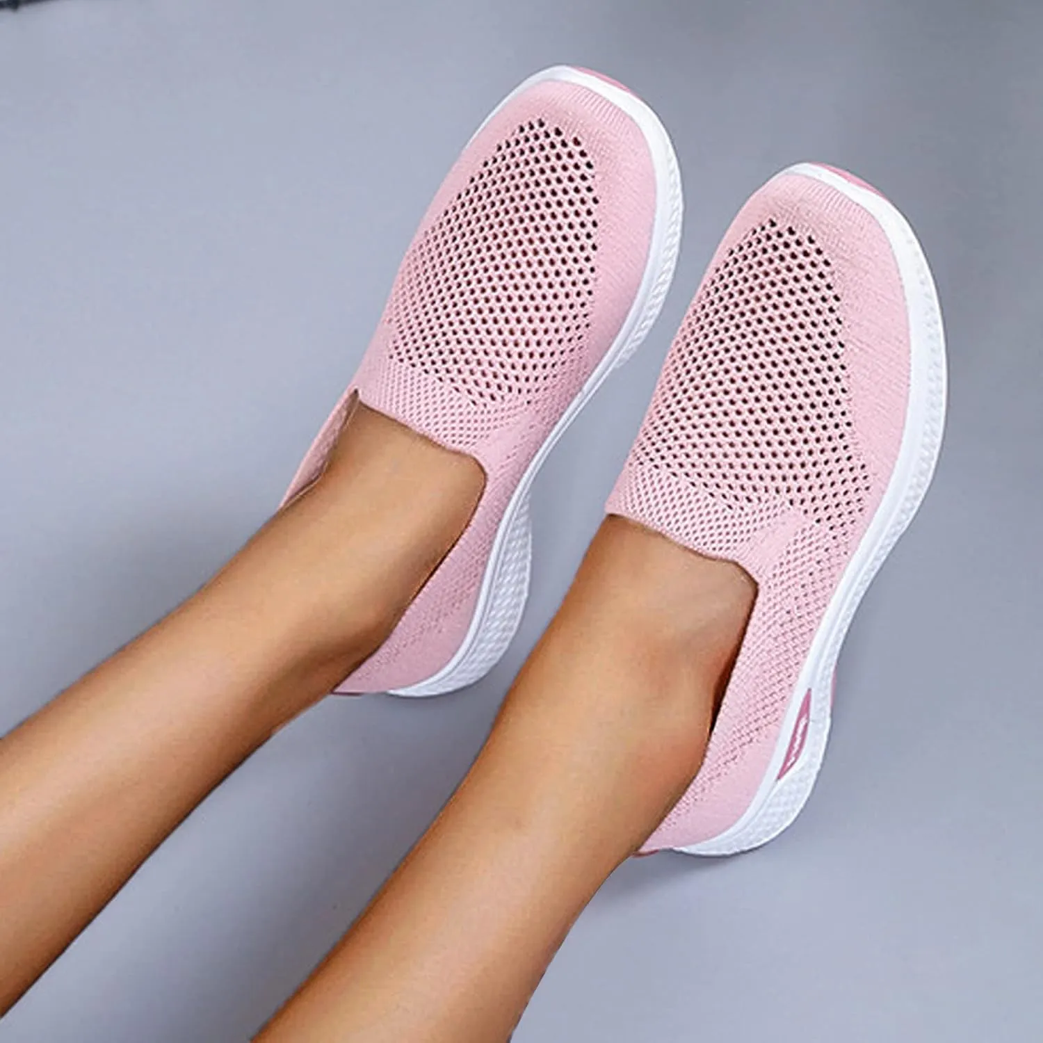 Women's Breathable Mesh Orthopedic Sneakers Comfortable Soft Sole Slip-on Loafers Tennis Shoes Casual Fashion Non-Slip Walking Shoes