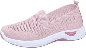 Women's Breathable Mesh Orthopedic Sneakers Comfortable Soft Sole Slip-on Loafers Tennis Shoes Casual Fashion Non-Slip Walking Shoes