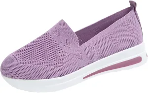 Womens Casual Slip On Loafers Comfortable Walking Shoes Lightweight Canvas Sneakers Flat Non Slip Flats