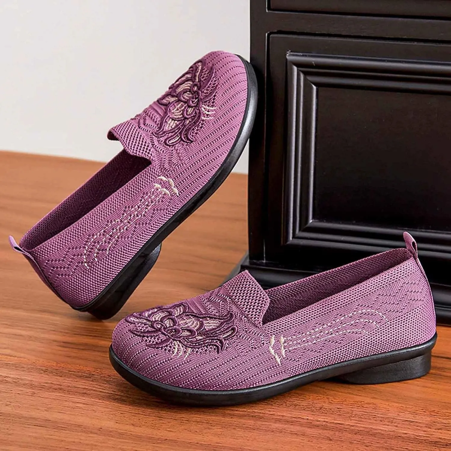 Women's Casual Slip On Shoes Breathable Low Heel Comfortable Walking Daily Spring Summer Fall Wedges Low Heel