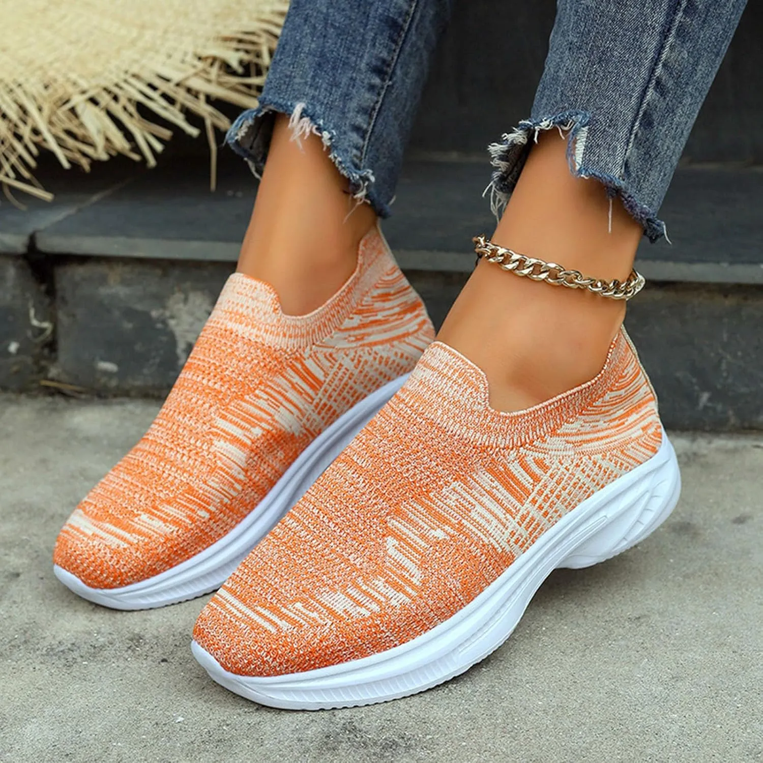 Womens Casual Sneakers Women's Non Slip Work Shoes Lightweight Gym Workout Shoes Running Shoes for Women