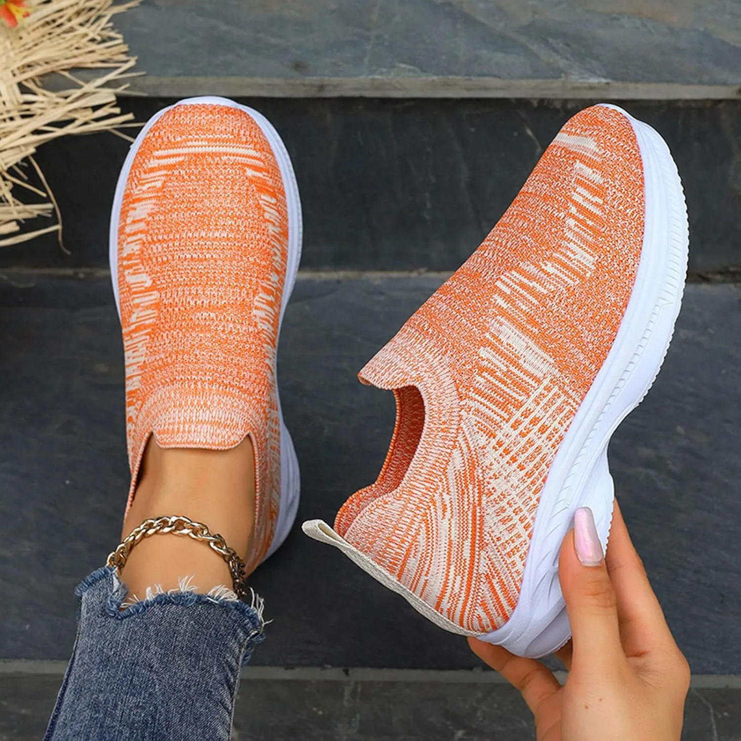 Womens Casual Sneakers Women's Non Slip Work Shoes Lightweight Gym Workout Shoes Running Shoes for Women