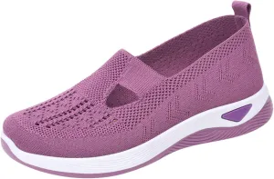 Womens Comfortable Orthopedic Sneakers Slip On Walking Shoes with Arch Support Casual Loafers for Plantar Fasciitis Foot Pain Relief Swollen Feet