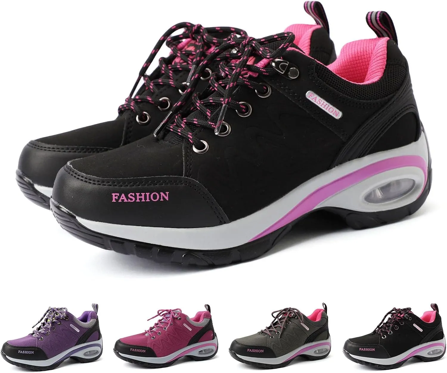Women's Fashion Sneakers Lace-Up Walking Shoes Comfortable Casual Athletic Non-Slip Running Fashion Sneakers