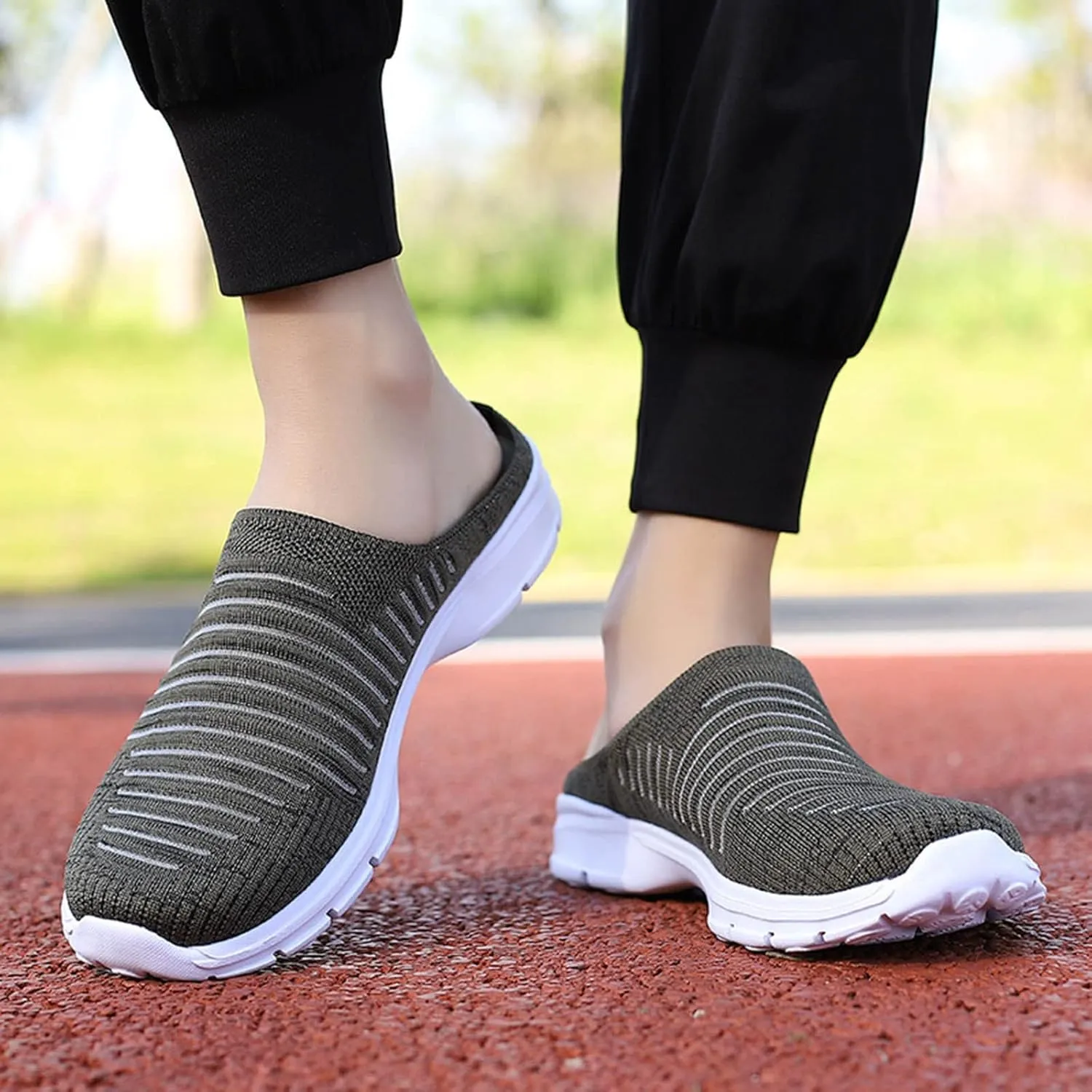 Women's Mesh Breathable Shoes Casual Flying Woven Orthopedic Sneaker Knit Slip On Walking Shoes Wide Width Dress Flat