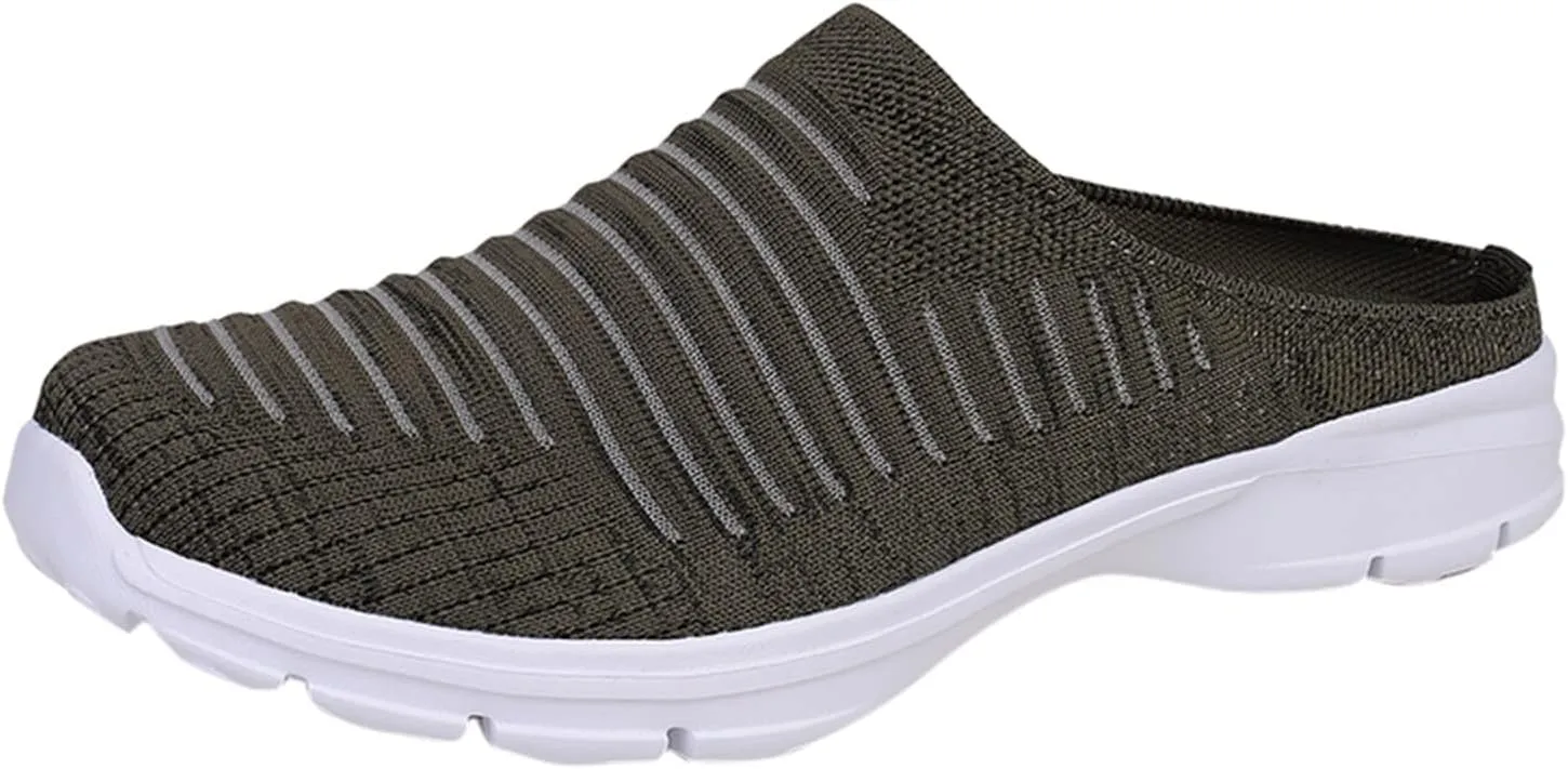 Women's Mesh Breathable Shoes Casual Flying Woven Orthopedic Sneaker Knit Slip On Walking Shoes Wide Width Dress Flat
