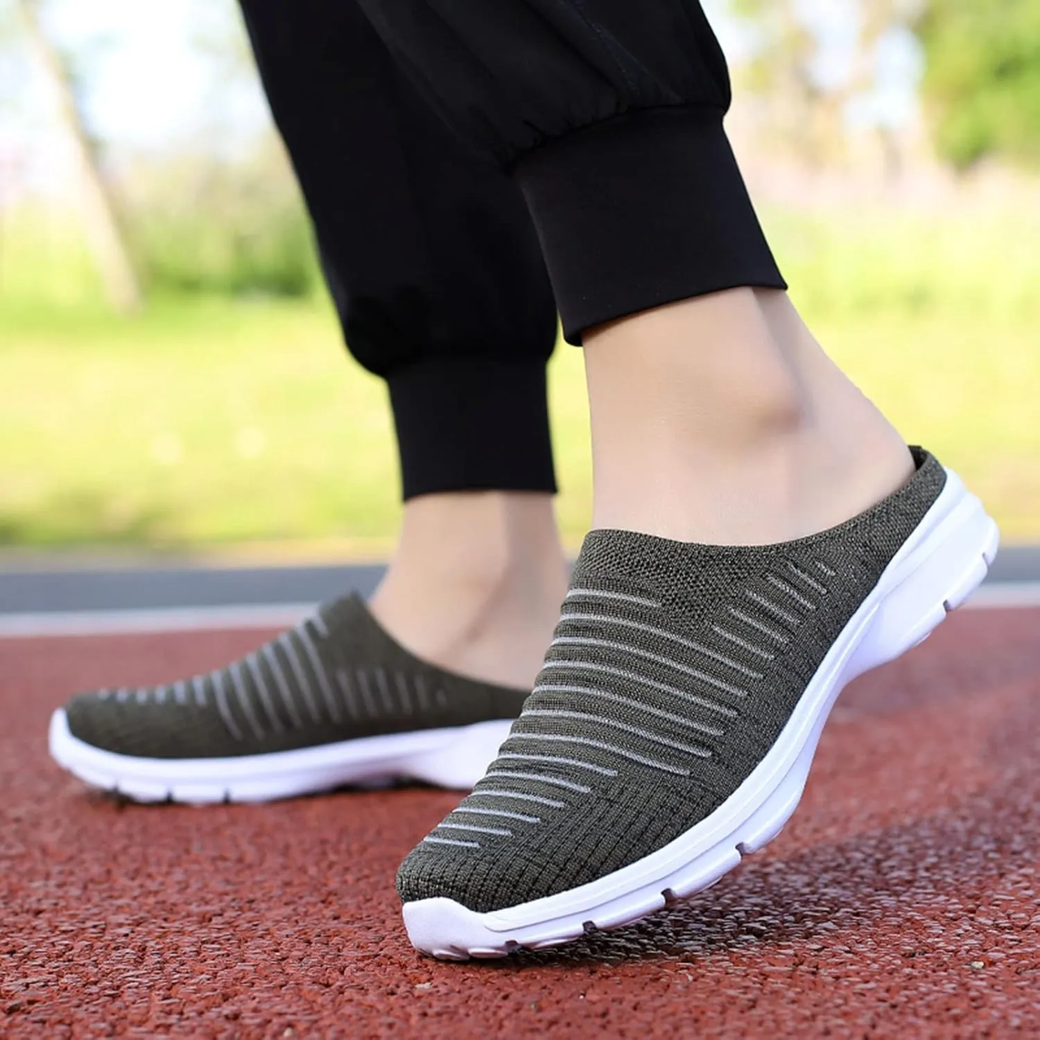 Women's Mesh Breathable Shoes Casual Flying Woven Orthopedic Sneaker Knit Slip On Walking Shoes Wide Width Dress Flat