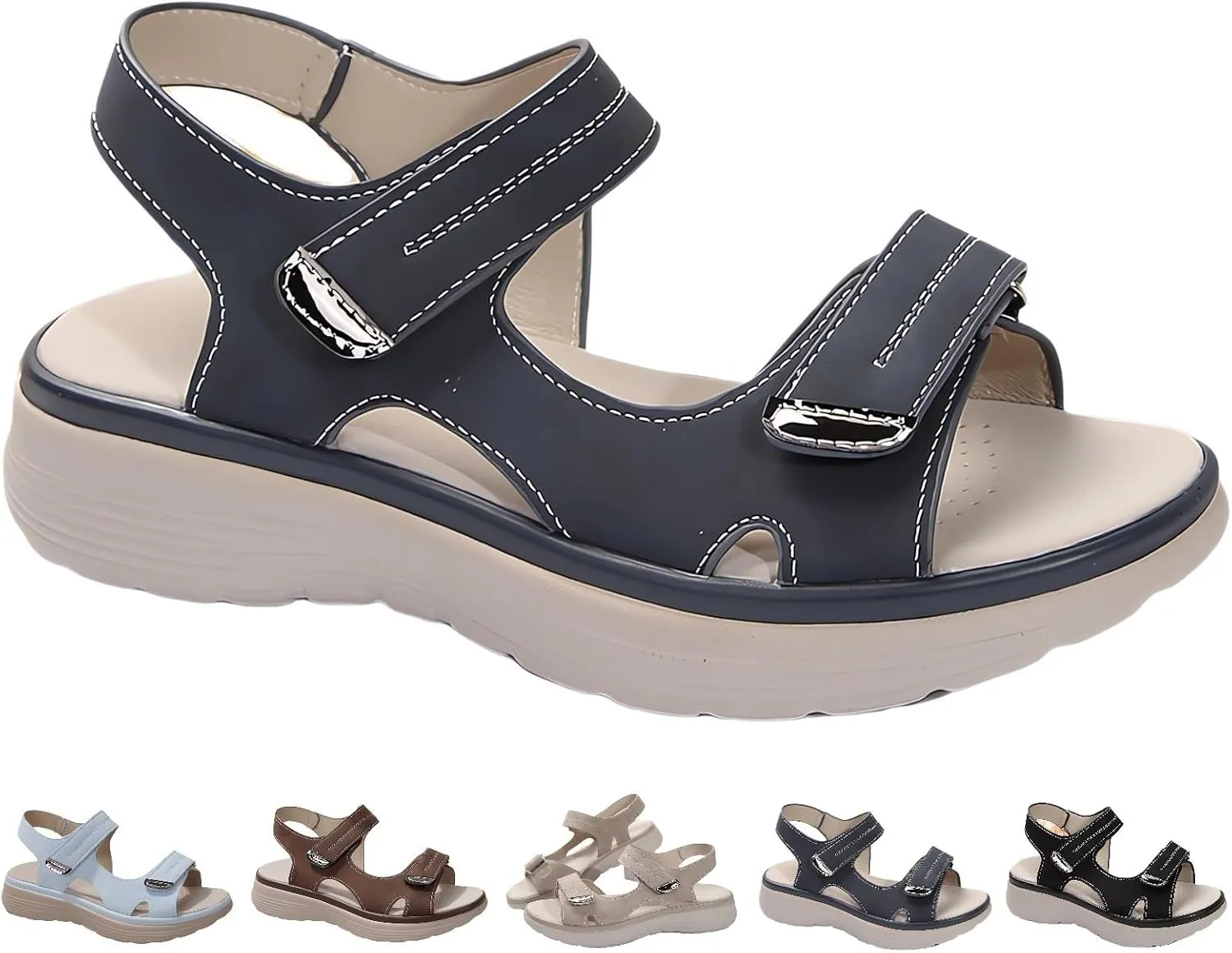 Women's Orthopedic Sport Sandals Shoes with Soft Cushion Foam Comfortable Walking Sandal Open Toe Arch Support Wide Fit Dress Comfy Orthotic Recovery Athletic Shoes