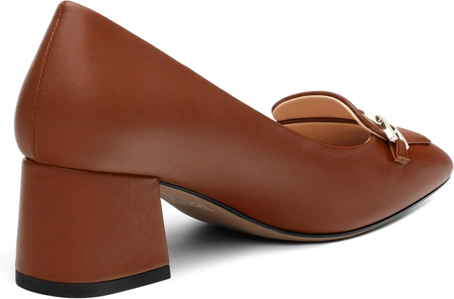 Women's Pumps Low Chunky Block Heel Square Toe Slip On Comfortable Dress Shoes for Work Office Casual