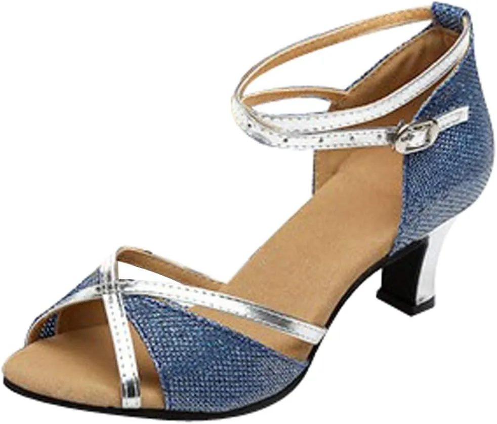 Womens Sandals Size 9 Dressy Women's Prom Dance Square Latin Ballroom Shoes Dance Shoes Women's Middle Cute Beach Wedges