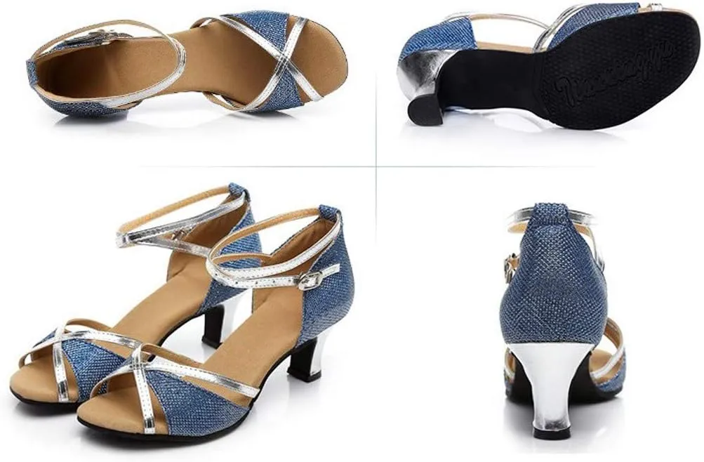 Womens Sandals Size 9 Dressy Women's Prom Dance Square Latin Ballroom Shoes Dance Shoes Women's Middle Cute Beach Wedges