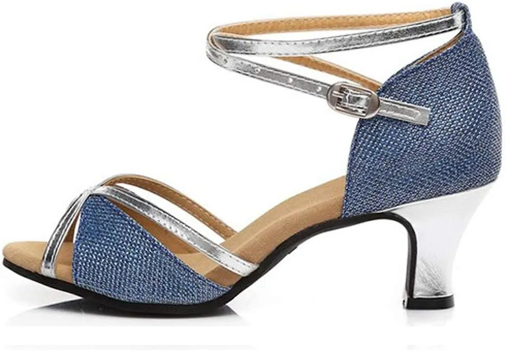 Womens Sandals Size 9 Dressy Women's Prom Dance Square Latin Ballroom Shoes Dance Shoes Women's Middle Cute Beach Wedges