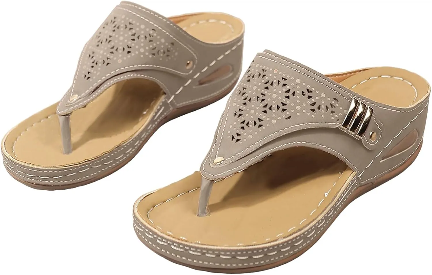 Women's Sandals Women Shoes Wedge Heel Platform Sandals Stylish Correctable Bohemian Beach Nine Sandals for Women Size 8