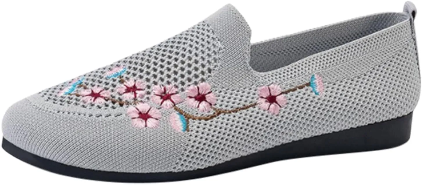 Womens Slip On Loafers Casual Comfortable Walking Shoes Lightweight Canvas Sneakers Non Slip Flat Flats