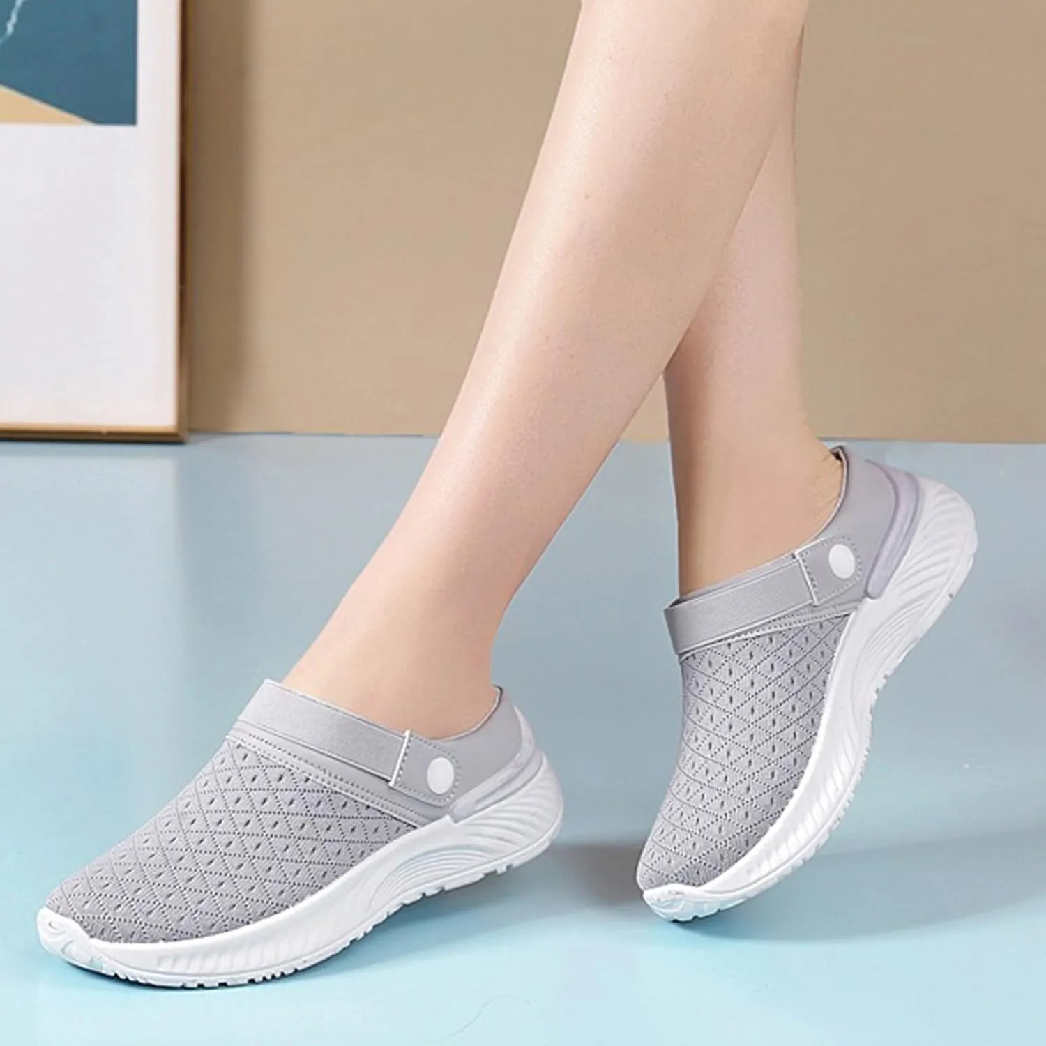 Womens Slip On Shoes Lightweight Walking Shoes Work Non Slip Sneakers Shoes Women's Gym Workout Sneaker