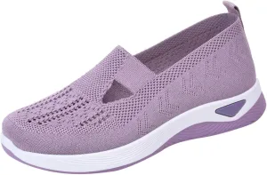 Womens Slip On Walking Shoes Lightweight Comfortable Sneakers Casual Canvas Flats Non Slip Elastic Loafers