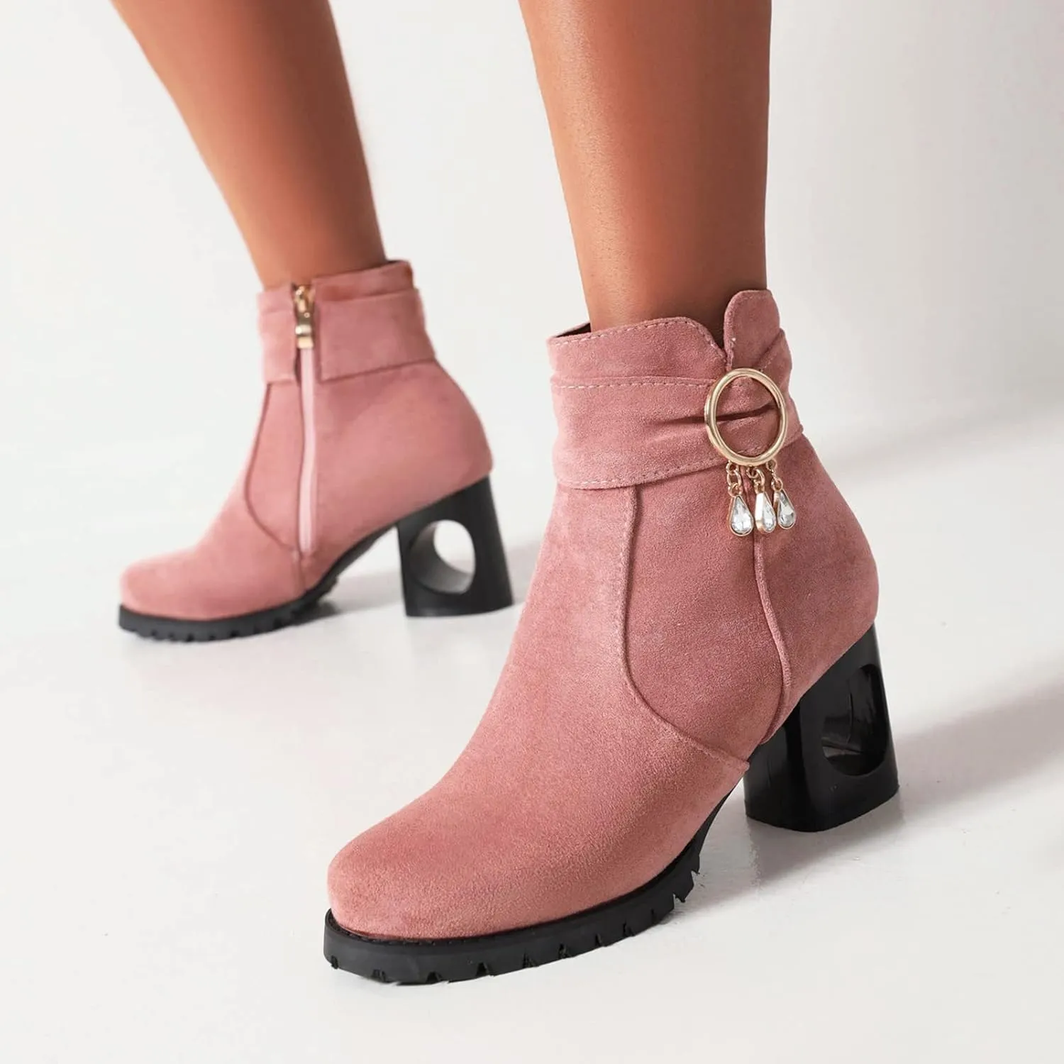 Womens Snow Boots Ankle Fall Booties for Women 2024 Boots for Women with Heel Boot Shoe Laces Flat Bottom Fashion Lug Sole Low Heel Chelsea Fashion
