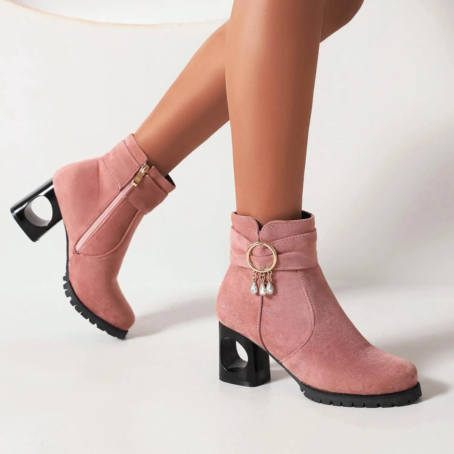 Womens Snow Boots Ankle Fall Booties for Women 2024 Boots for Women with Heel Boot Shoe Laces Flat Bottom Fashion Lug Sole Low Heel Chelsea Fashion