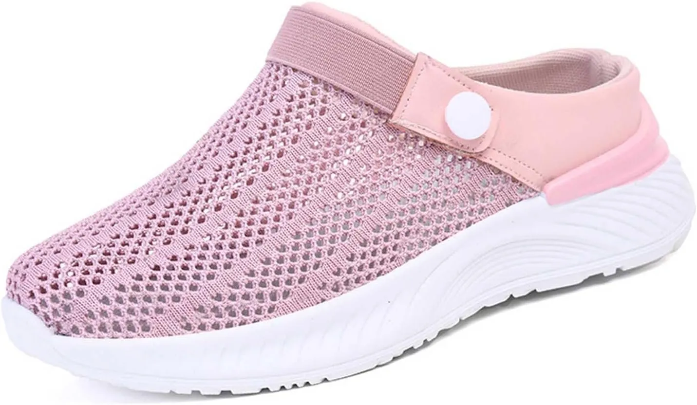 Women's Summer Fashion Solid Color Mesh Breathable Slippers Comfortable Non Slip Bag Toe Sketches Slides for Women