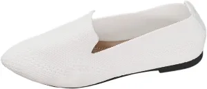 Women's Summer Flat Shoes Fashion Mesh Pointed Toe Breathable Solid Color Casual Shoes Lightweight Dressy Casual Shoes